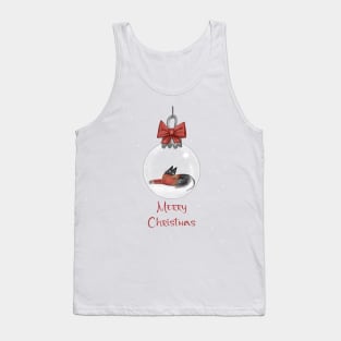 Merry Christmas - Black cats with Santa hat. Tank Top